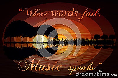 â€œWhere words fail, music speaks.â€ â€• Hans Christian Anders Stock Photo